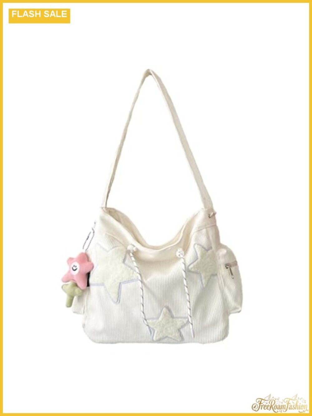 Corduroy Crossbody Bag Women Tote Shoulder Messenger Y2K Hobo Star